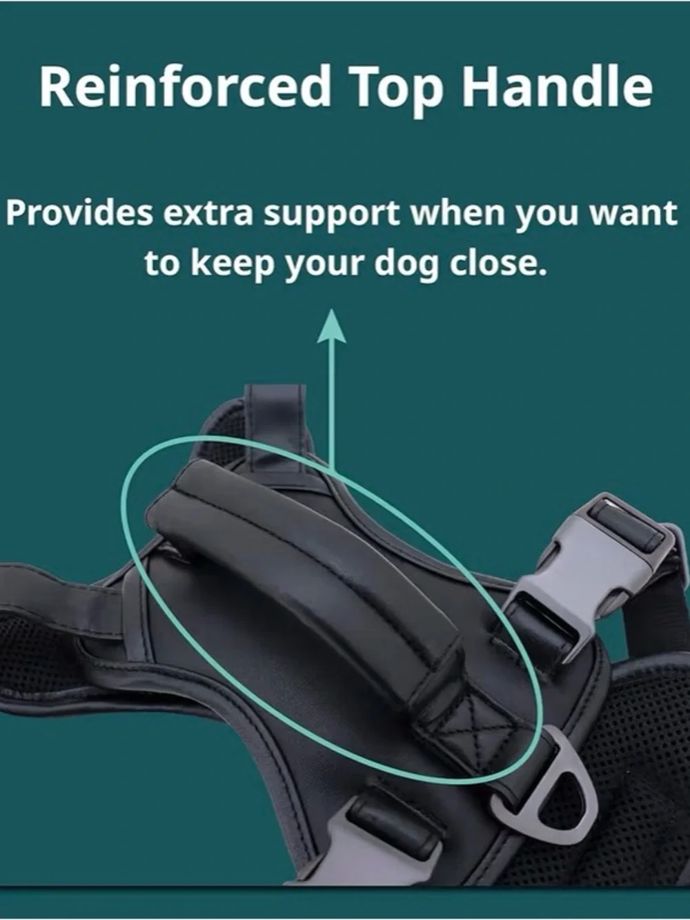 Premium Black Dog Harness for Large Breeds - Comfortable No-Pull Design